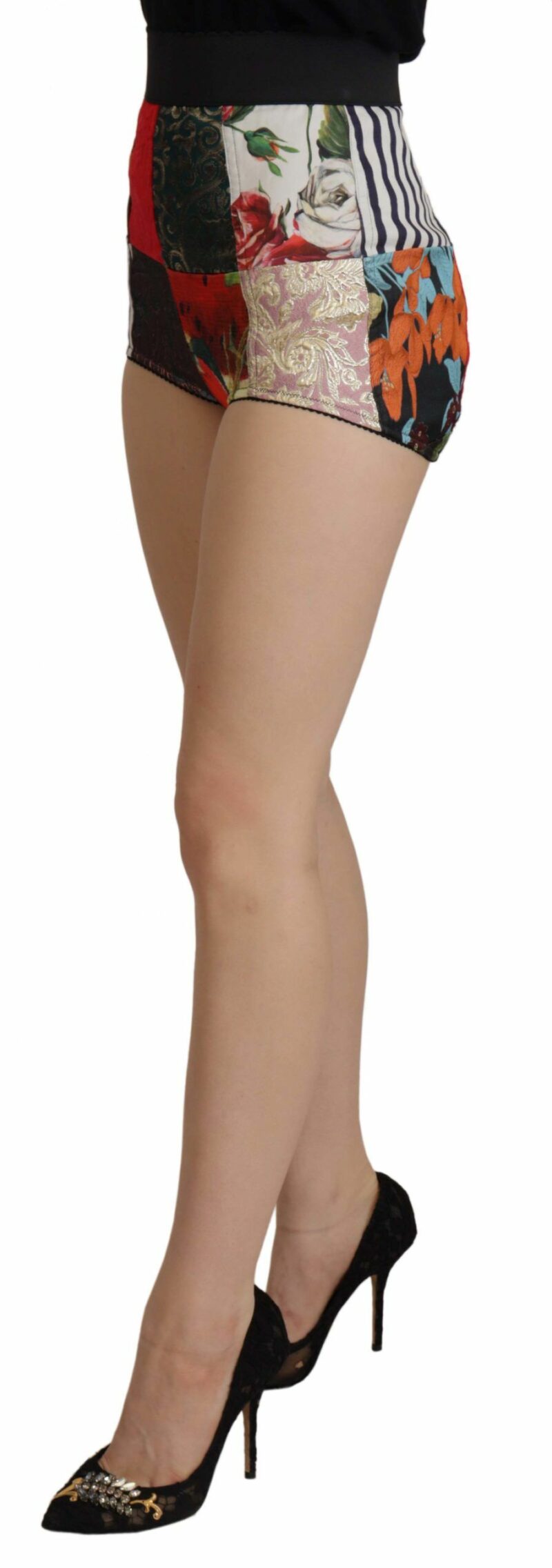 Dolce & Gabbana Multicolor Patchwork High Waist Hot Pants - Image 2