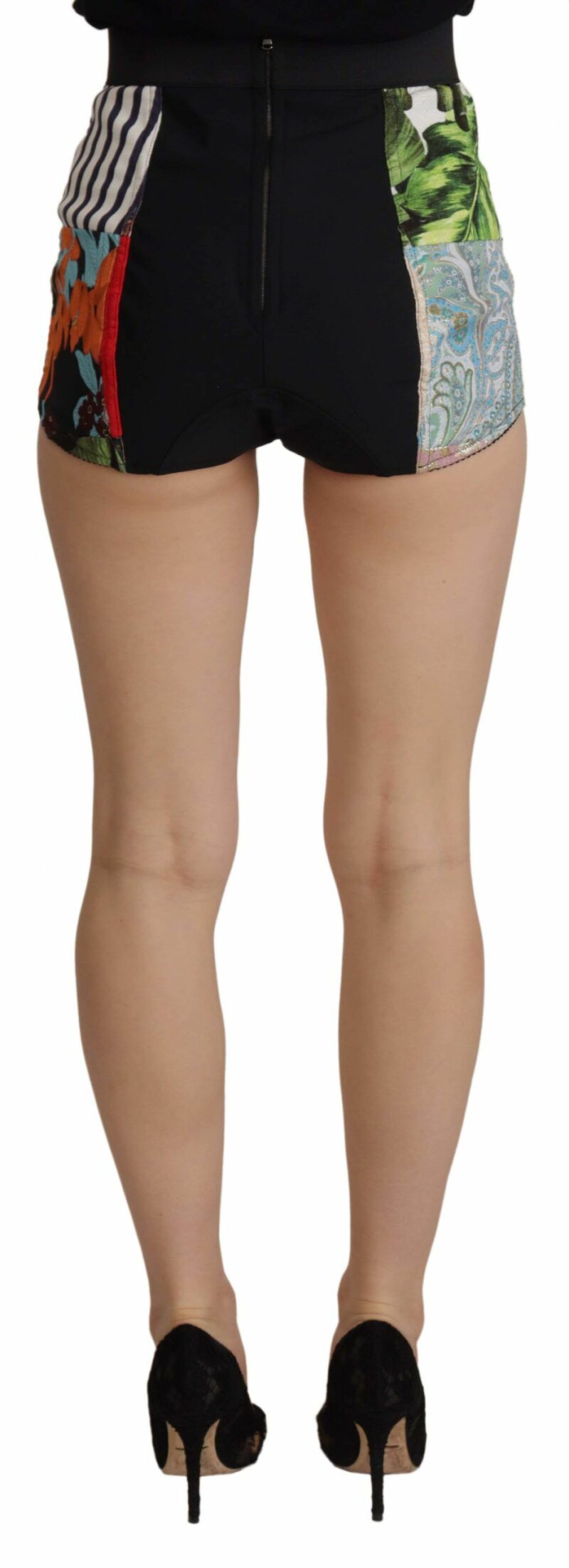 Dolce & Gabbana Multicolor Patchwork High Waist Hot Pants - Image 3