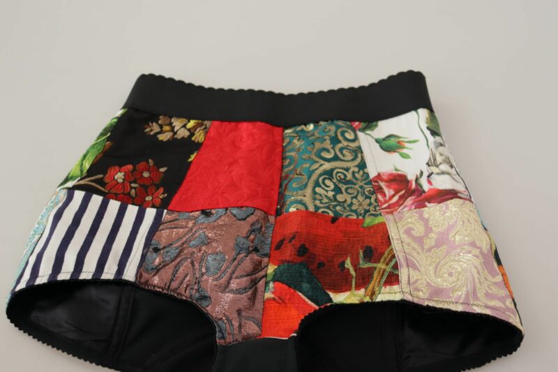 Dolce & Gabbana Multicolor Patchwork High Waist Hot Pants - Image 6