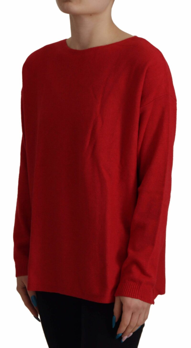 Dolce & Gabbana Elegant Red Wool Blend Knit Sweater - Image 4