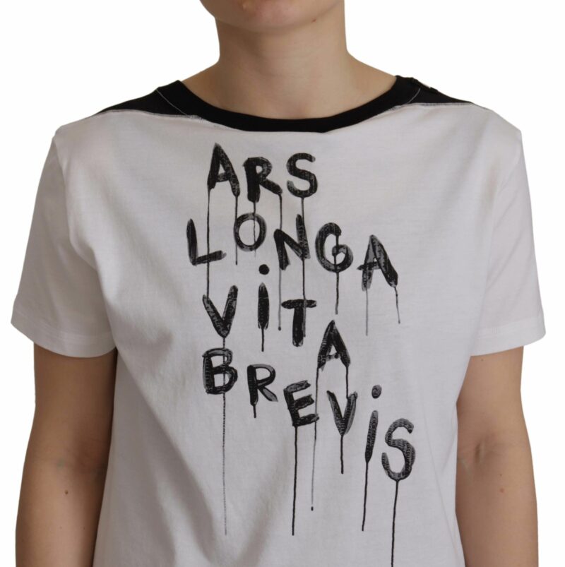 Dolce & Gabbana Elegant Round Neck Slogan Tee - Image 3