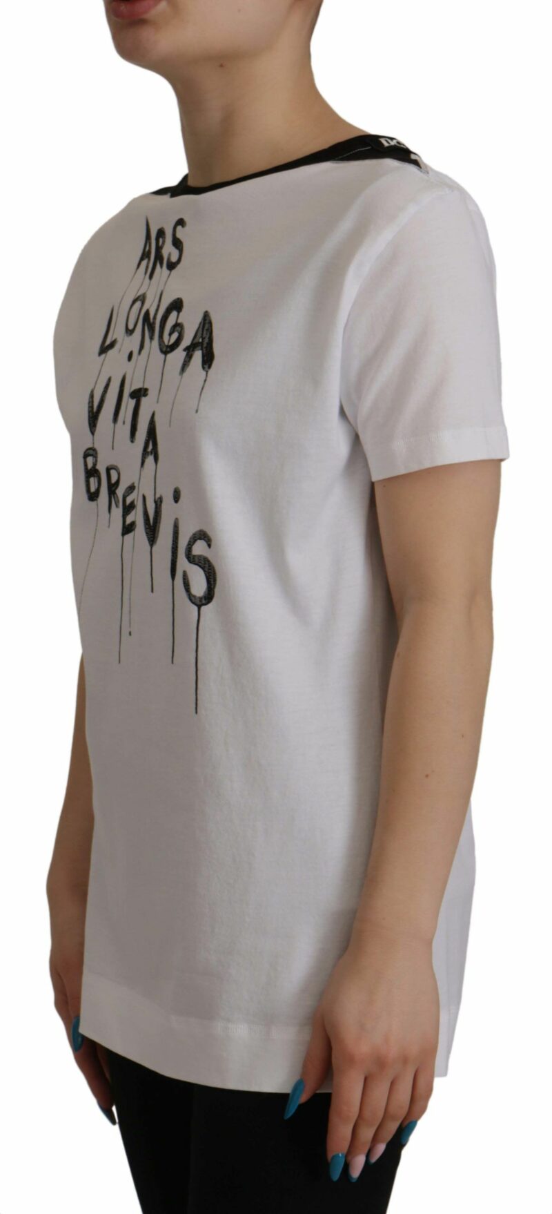 Dolce & Gabbana Elegant Round Neck Slogan Tee - Image 4