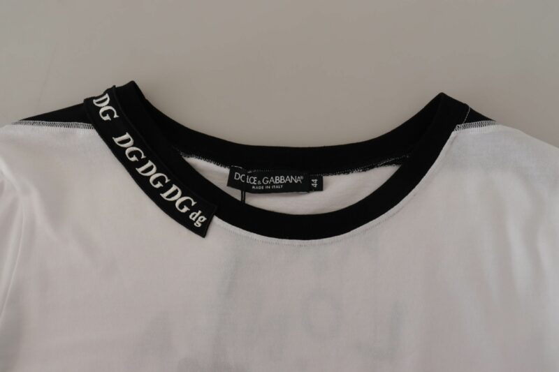 Dolce & Gabbana Elegant Round Neck Slogan Tee - Image 6