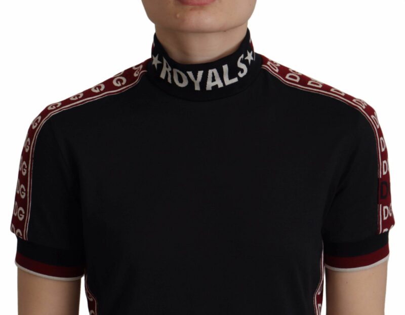 Dolce & Gabbana Elegant Black Turtle Neck Cotton Tee - Image 3
