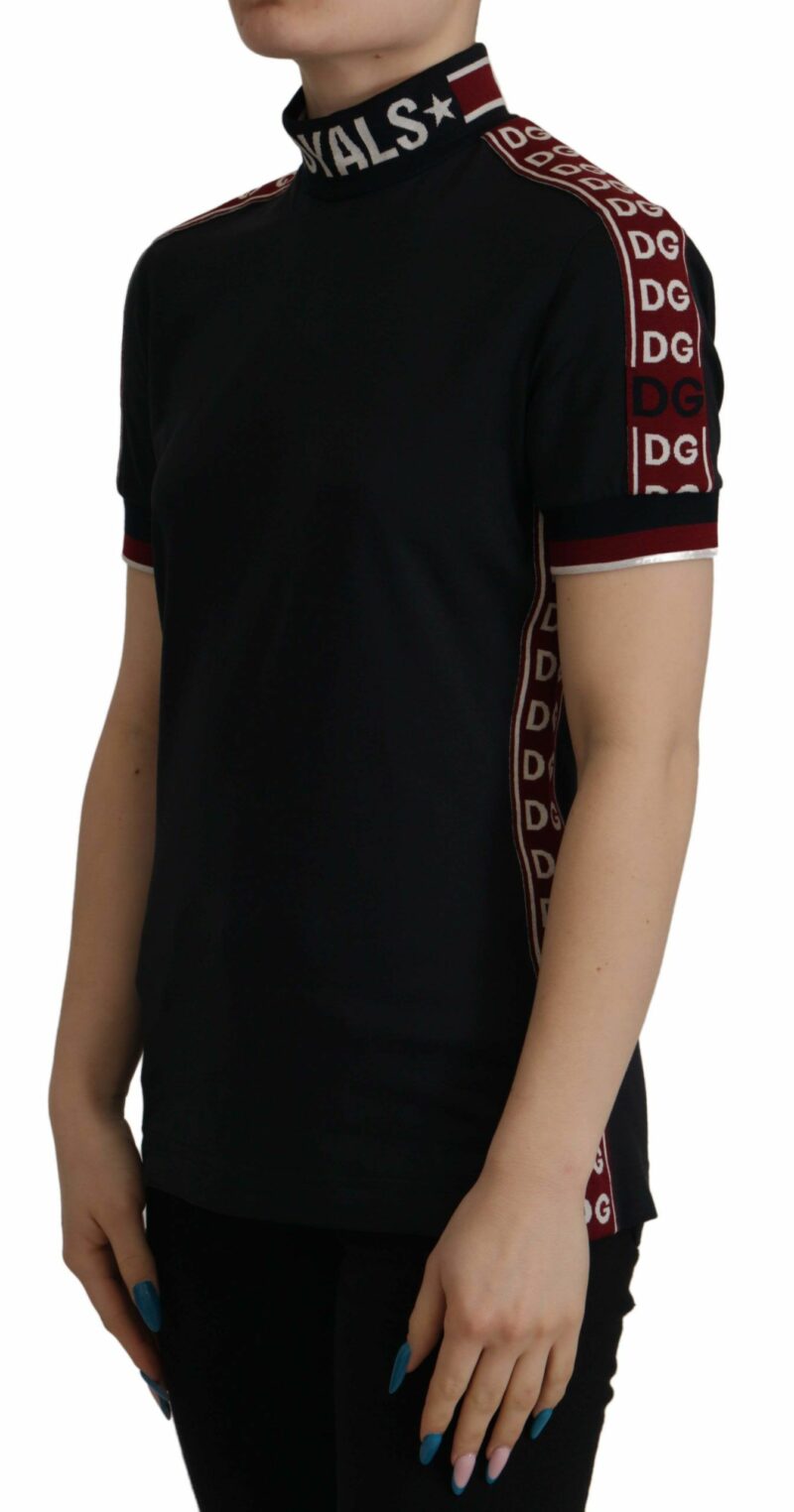 Dolce & Gabbana Elegant Black Turtle Neck Cotton Tee - Image 7