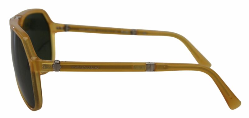 Dolce & Gabbana Chic Yellow Aviator Acetate Sunglasses - Image 3