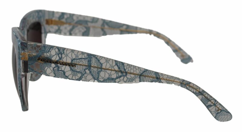 Dolce & Gabbana Elegant Lace Detail Blue Sunglasses - Image 2