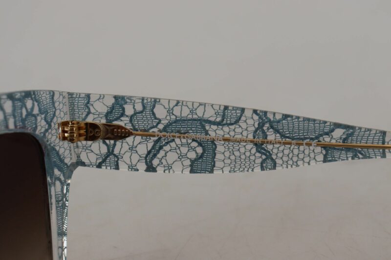 Dolce & Gabbana Elegant Lace Detail Blue Sunglasses - Image 7