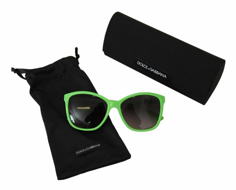 Dolce & Gabbana Chic Green Acetate Round Sunglasses - Image 5