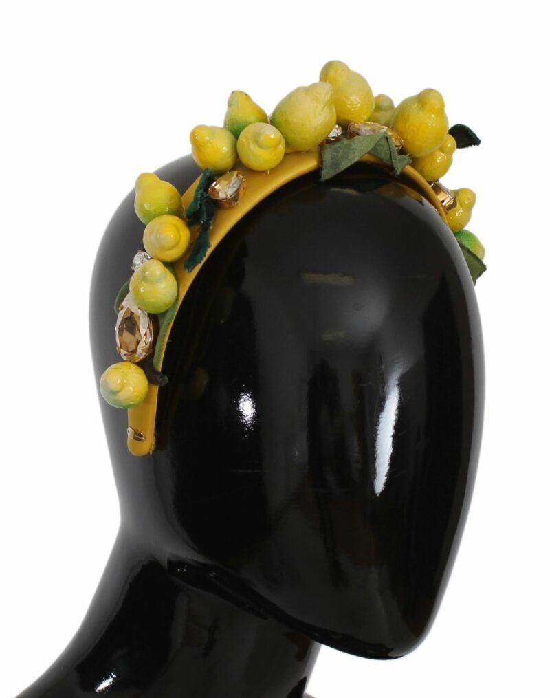 Dolce & Gabbana Exquisite Silk Crystal Lemon Headband Diadem - Image 2