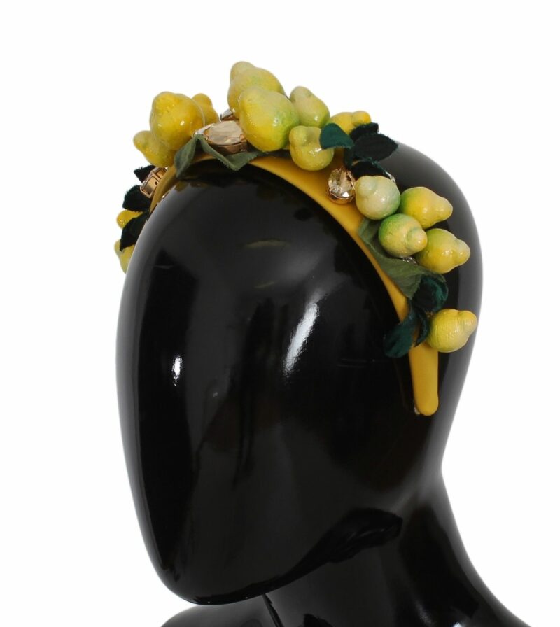 Dolce & Gabbana Exquisite Silk Crystal Lemon Headband Diadem - Image 3