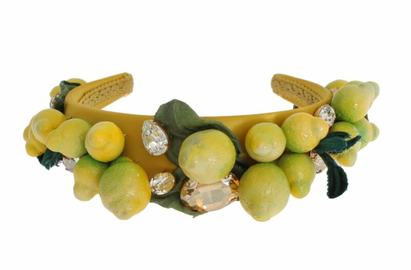 Dolce & Gabbana Exquisite Silk Crystal Lemon Headband Diadem - Image 4