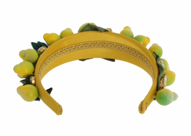 Dolce & Gabbana Exquisite Silk Crystal Lemon Headband Diadem - Image 5