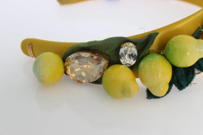 Dolce & Gabbana Exquisite Silk Crystal Lemon Headband Diadem - Image 6