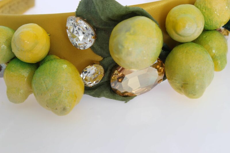 Dolce & Gabbana Exquisite Silk Crystal Lemon Headband Diadem - Image 7