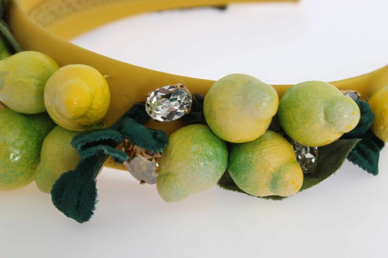 Dolce & Gabbana Exquisite Silk Crystal Lemon Headband Diadem - Image 8