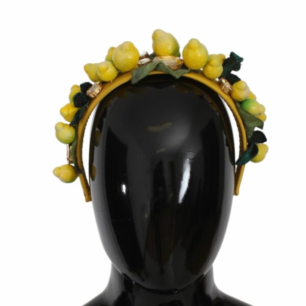 Dolce & Gabbana Exquisite Silk Crystal Lemon Headband Diadem