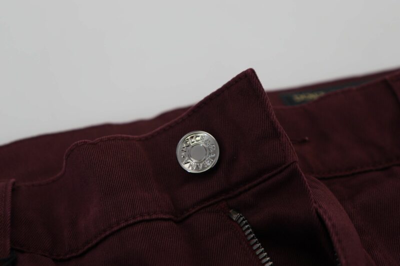 Dolce & Gabbana Slim Fit Bordeaux Jeans - Italian Luxury - Image 8