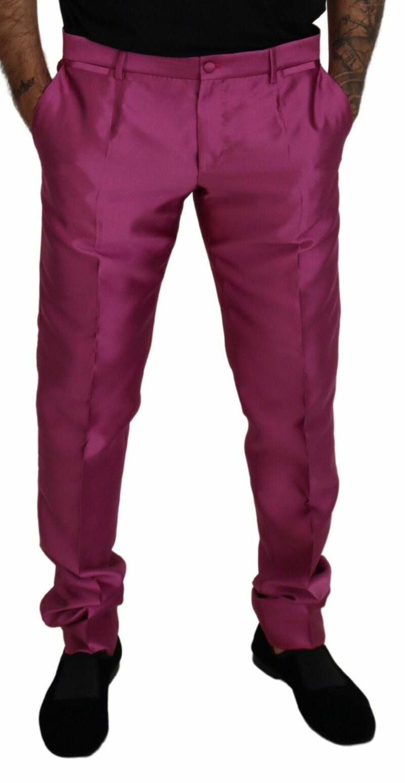 Dolce & Gabbana Elegant Slim Fit Formal Dress Pants in Pink - Image 2