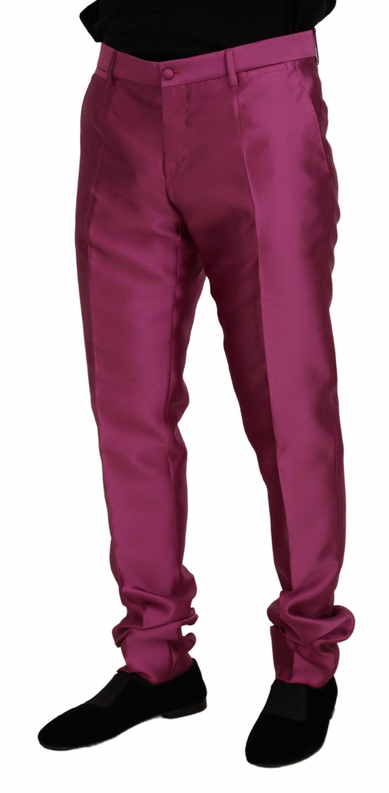 Dolce & Gabbana Elegant Slim Fit Formal Dress Pants in Pink - Image 3
