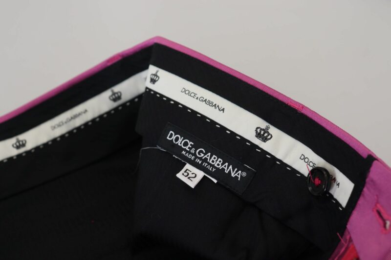 Dolce & Gabbana Elegant Slim Fit Formal Dress Pants in Pink - Image 4