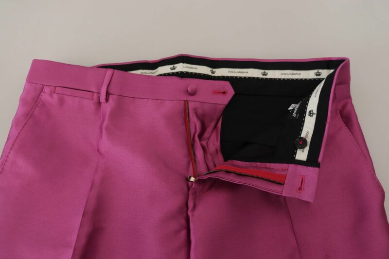 Dolce & Gabbana Elegant Slim Fit Formal Dress Pants in Pink - Image 5