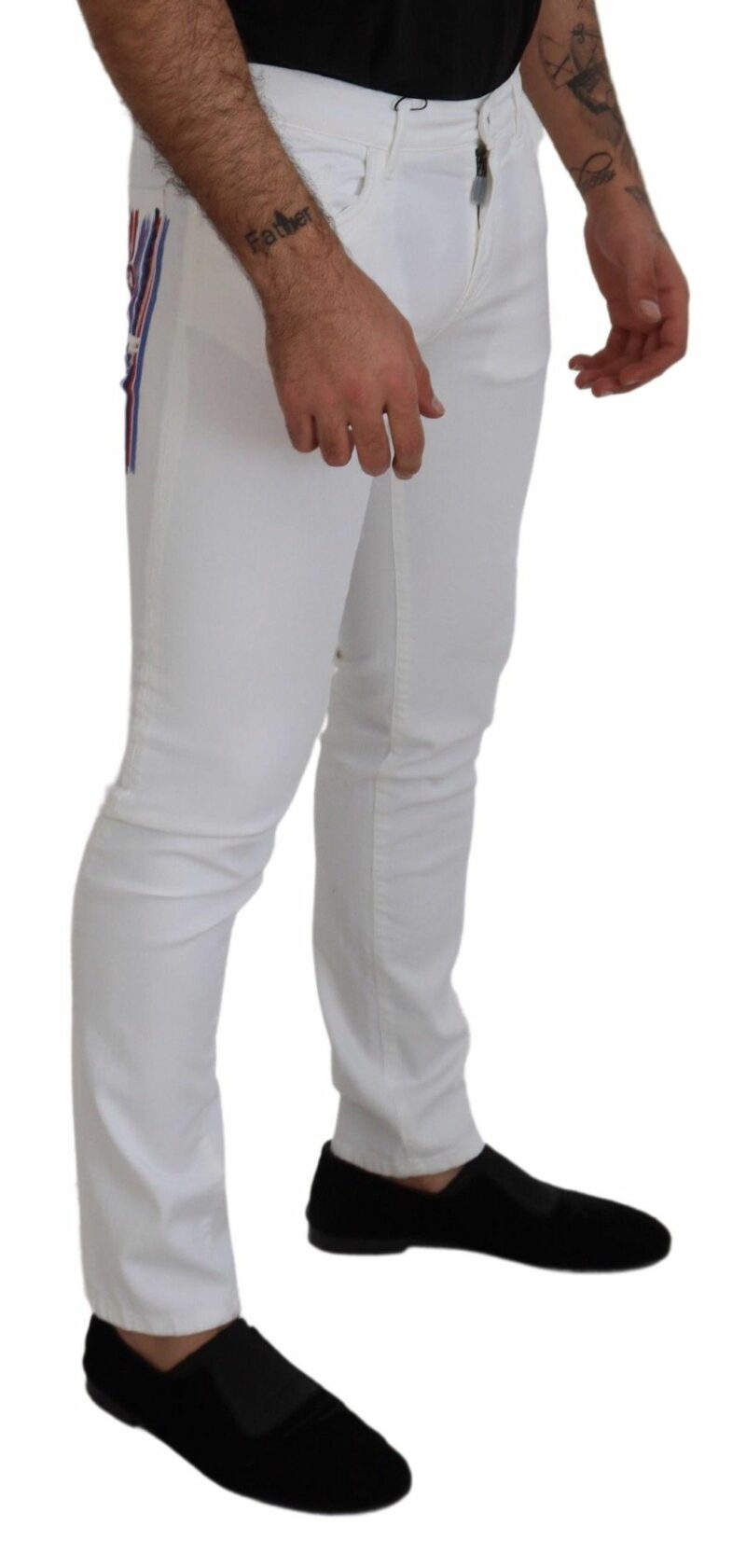 Dolce & Gabbana Elegant Slim Fit White Skinny Jeans - Image 3