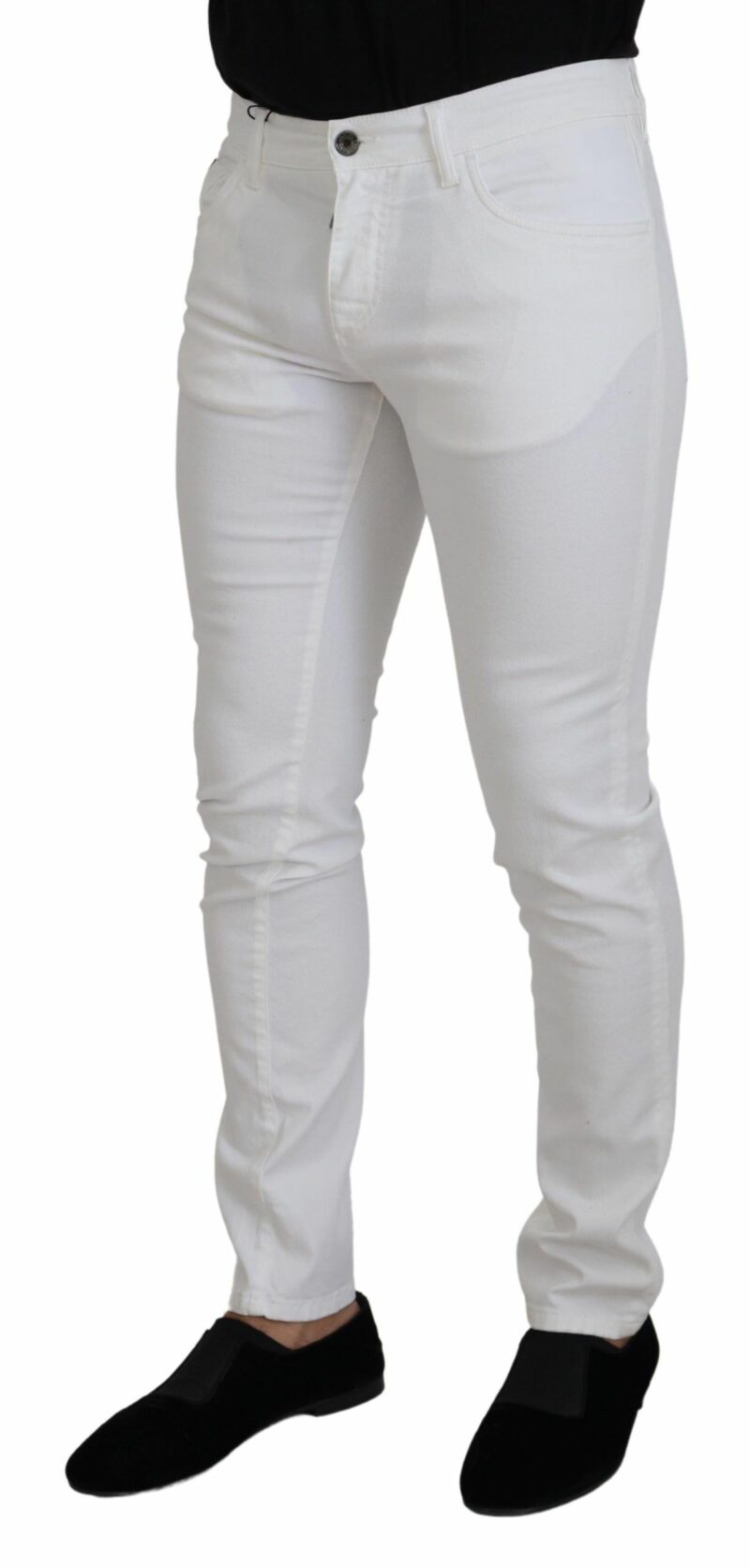 Dolce & Gabbana Elegant Slim Fit White Skinny Jeans - Image 4