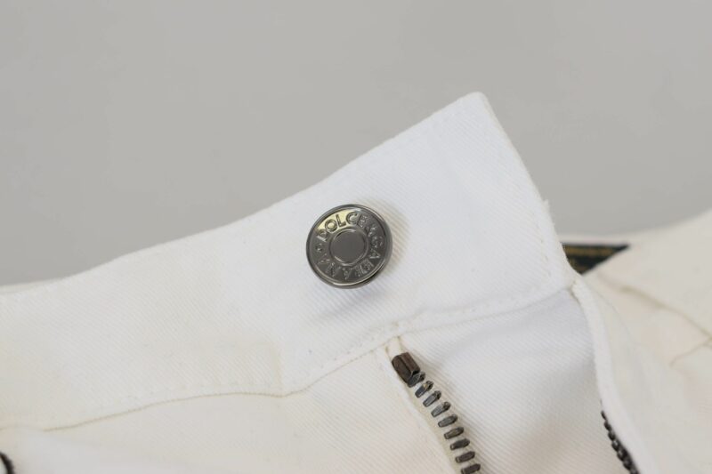 Dolce & Gabbana Elegant Slim Fit White Skinny Jeans - Image 5