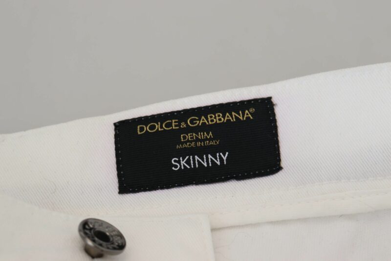 Dolce & Gabbana Elegant Slim Fit White Skinny Jeans - Image 8