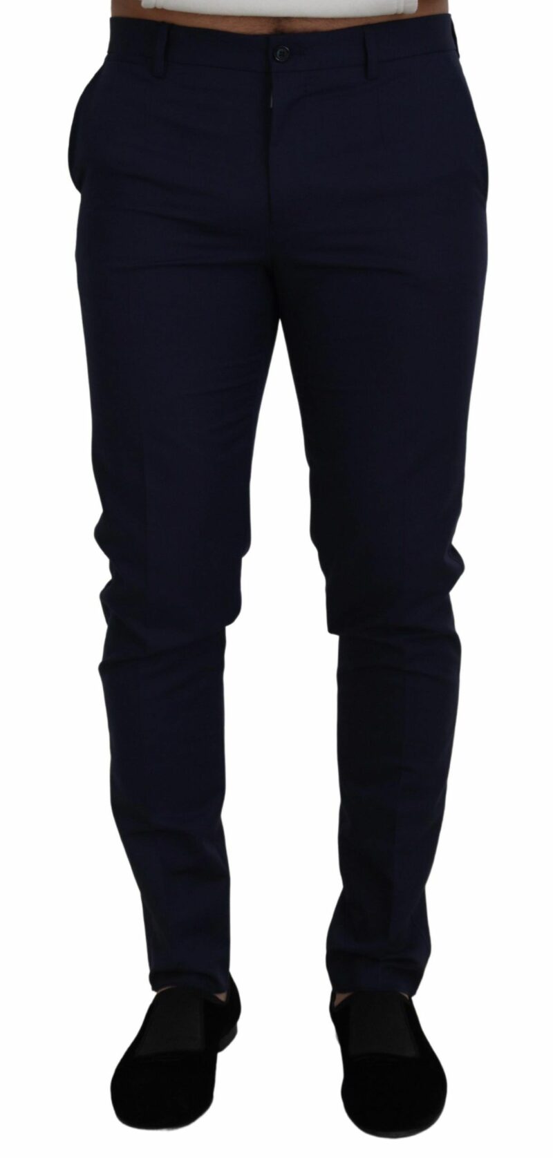 Dolce & Gabbana Elegant Slim Fit Blue Dress Pants - Image 4