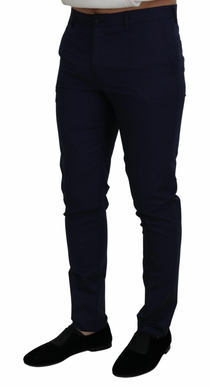 Dolce & Gabbana Elegant Slim Fit Blue Dress Pants - Image 5