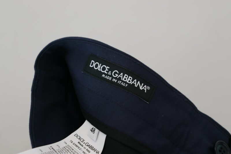 Dolce & Gabbana Elegant Slim Fit Blue Dress Pants - Image 6