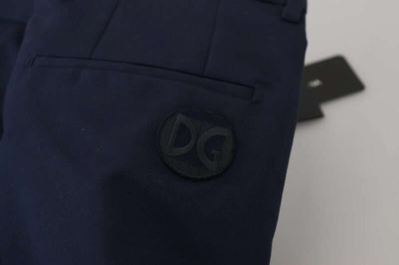 Dolce & Gabbana Elegant Slim Fit Blue Dress Pants - Image 7