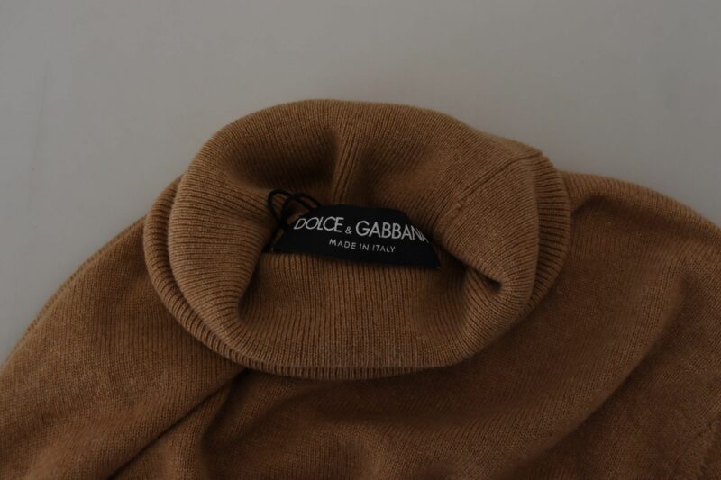 Dolce & Gabbana Beige Cashmere Turtleneck Pullover Sweater - Image 3