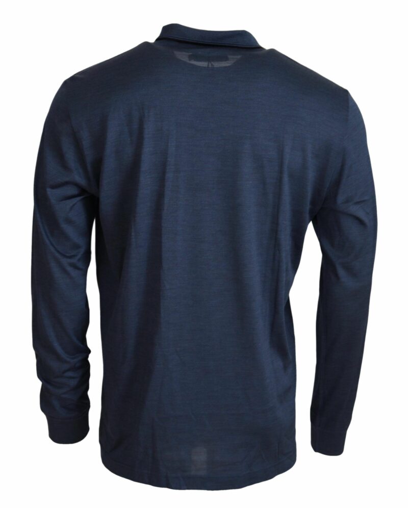 Dolce & Gabbana Sophisticated Silk Polo Sweater in Blue - Image 3