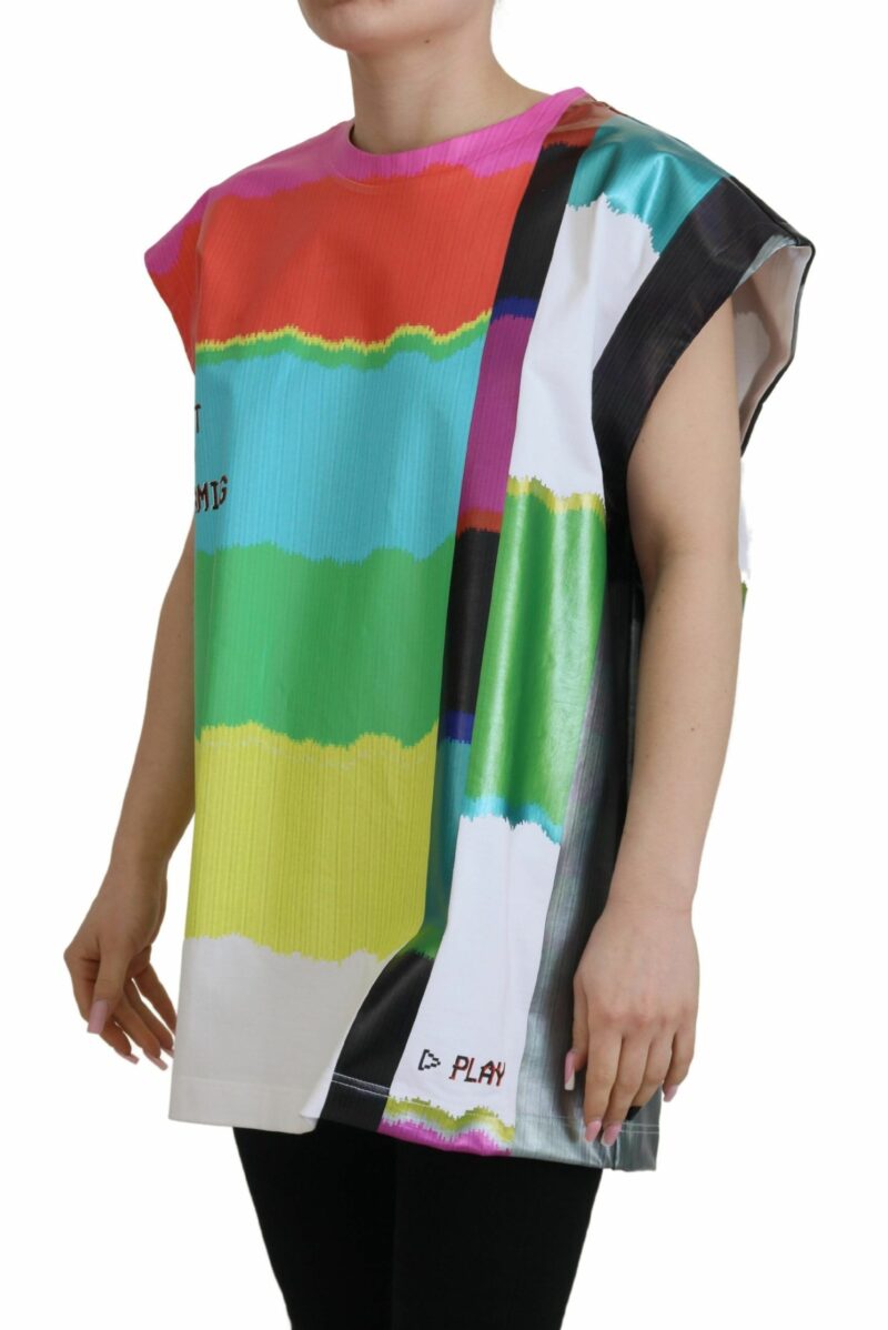 Dolce & Gabbana Multicolor Sleeveless Cotton Top - Image 3