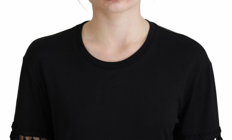 Dolce & Gabbana Elegant Black Cotton Short Sleeve Tee - Image 3