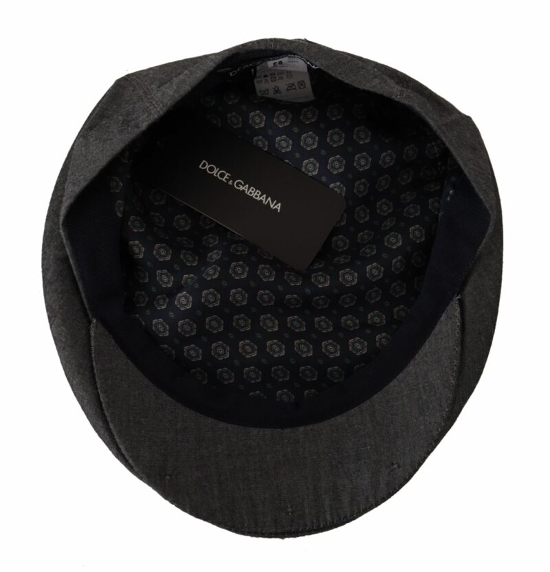 Dolce & Gabbana Elegant Gray Newsboy Hat - Image 4
