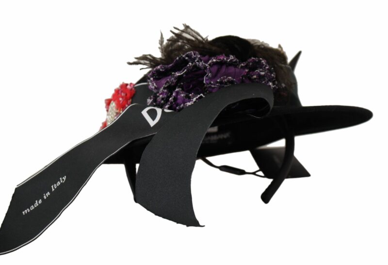 Dolce & Gabbana Elegant Wide Brim Black Hat - Image 8