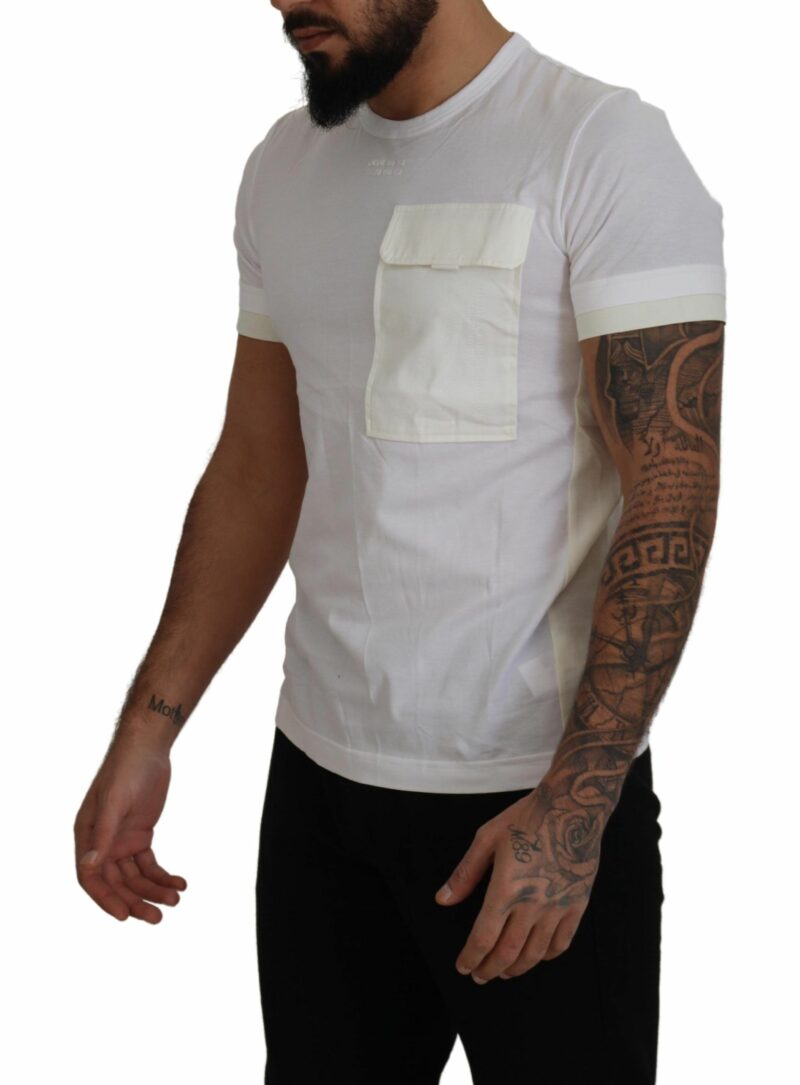 Dolce & Gabbana Elegant White Cotton Tee with DG Chest Pocket - Image 2