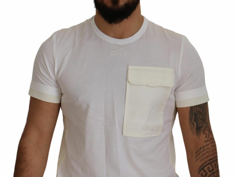 Dolce & Gabbana Elegant White Cotton Tee with DG Chest Pocket - Image 4