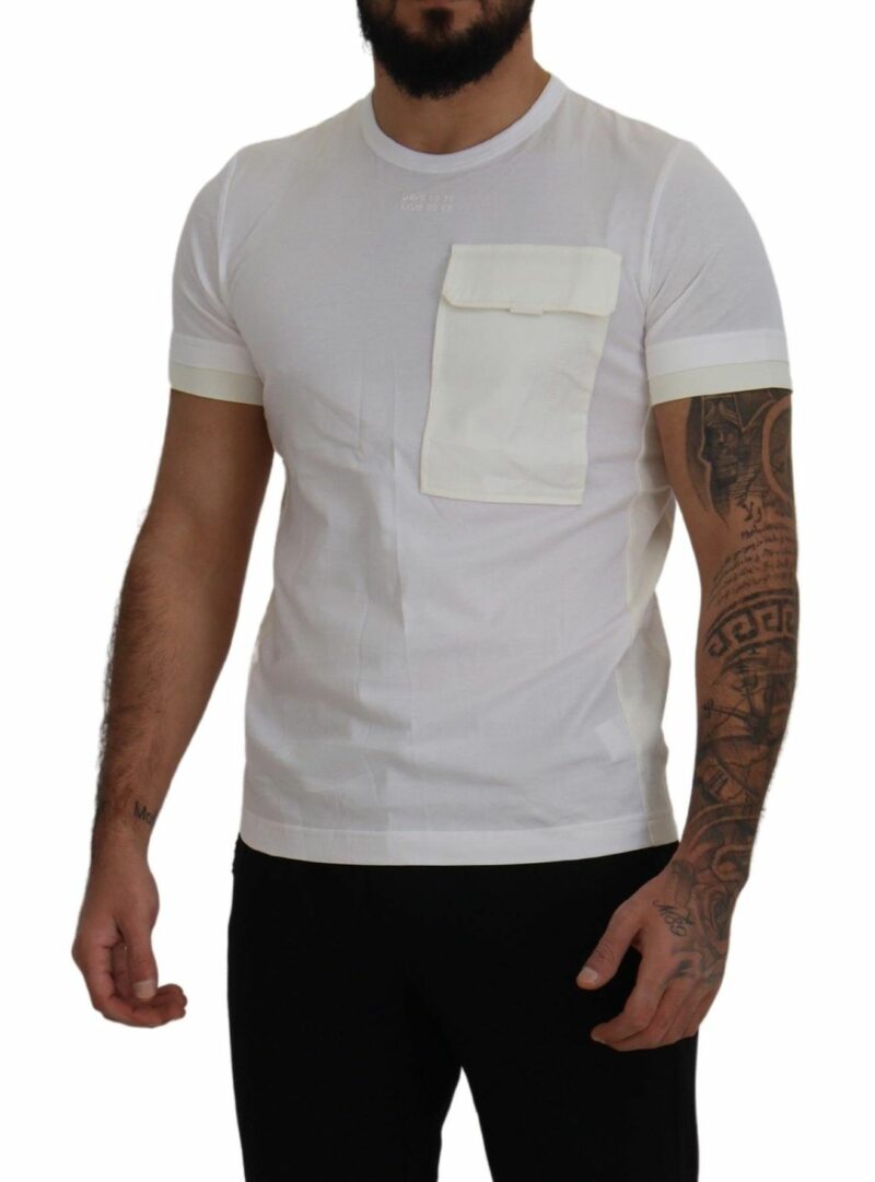 Dolce & Gabbana Elegant White Cotton Tee with DG Chest Pocket - Image 5