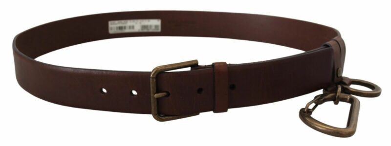Dolce & Gabbana Elegant Brown Leather Belt with Metal Buckle - Image 3