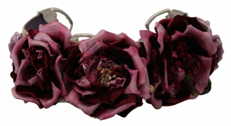 Dolce & Gabbana Beige Floral Leather Shoulder Strap Accessory - Image 2