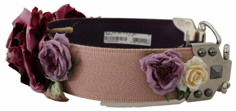 Dolce & Gabbana Beige Floral Leather Shoulder Strap Accessory - Image 3