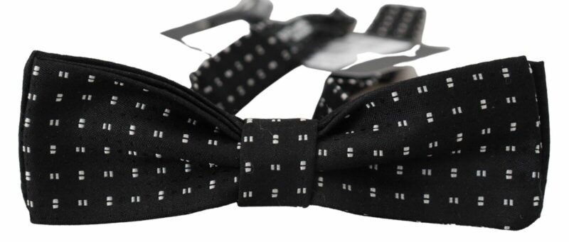 Dolce & Gabbana Elegant Black Silk Bow Tie - Image 2