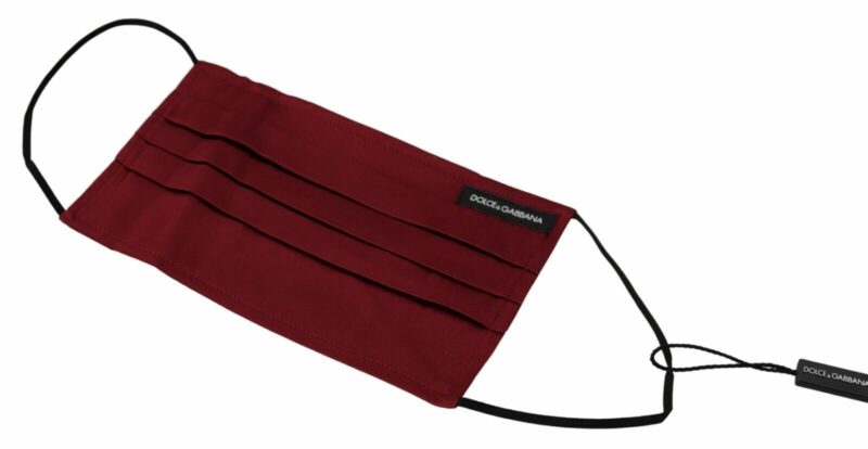 Dolce & Gabbana Elegant Maroon Silk Pleated Face Mask - Image 2