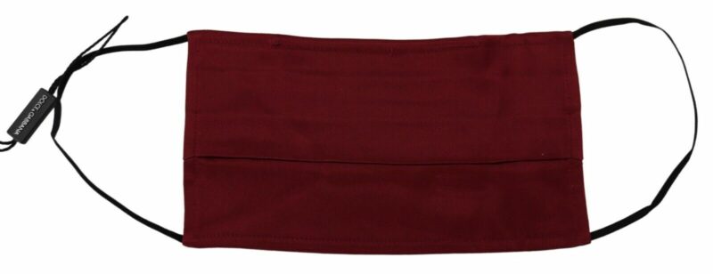 Dolce & Gabbana Elegant Maroon Silk Pleated Face Mask - Image 3