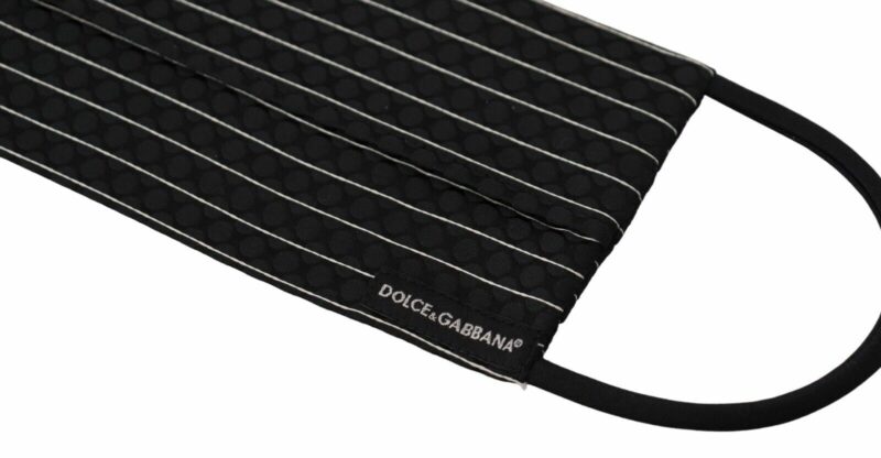 Dolce & Gabbana Elegant Striped Silk Blend Face Mask - Image 3